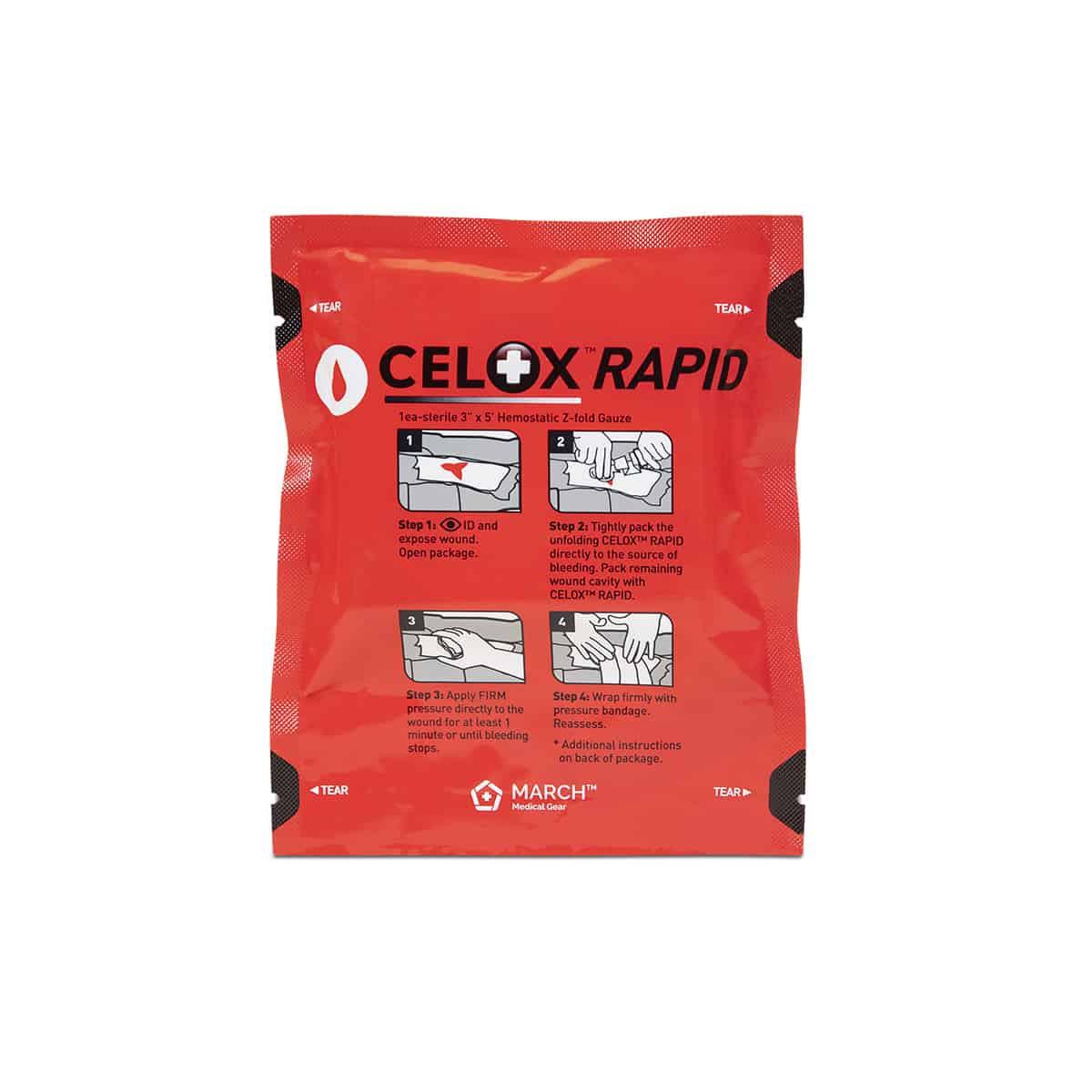 Celox R 100 Safeguard Medical | Celox Rapid Hemostatic Gauze - 3