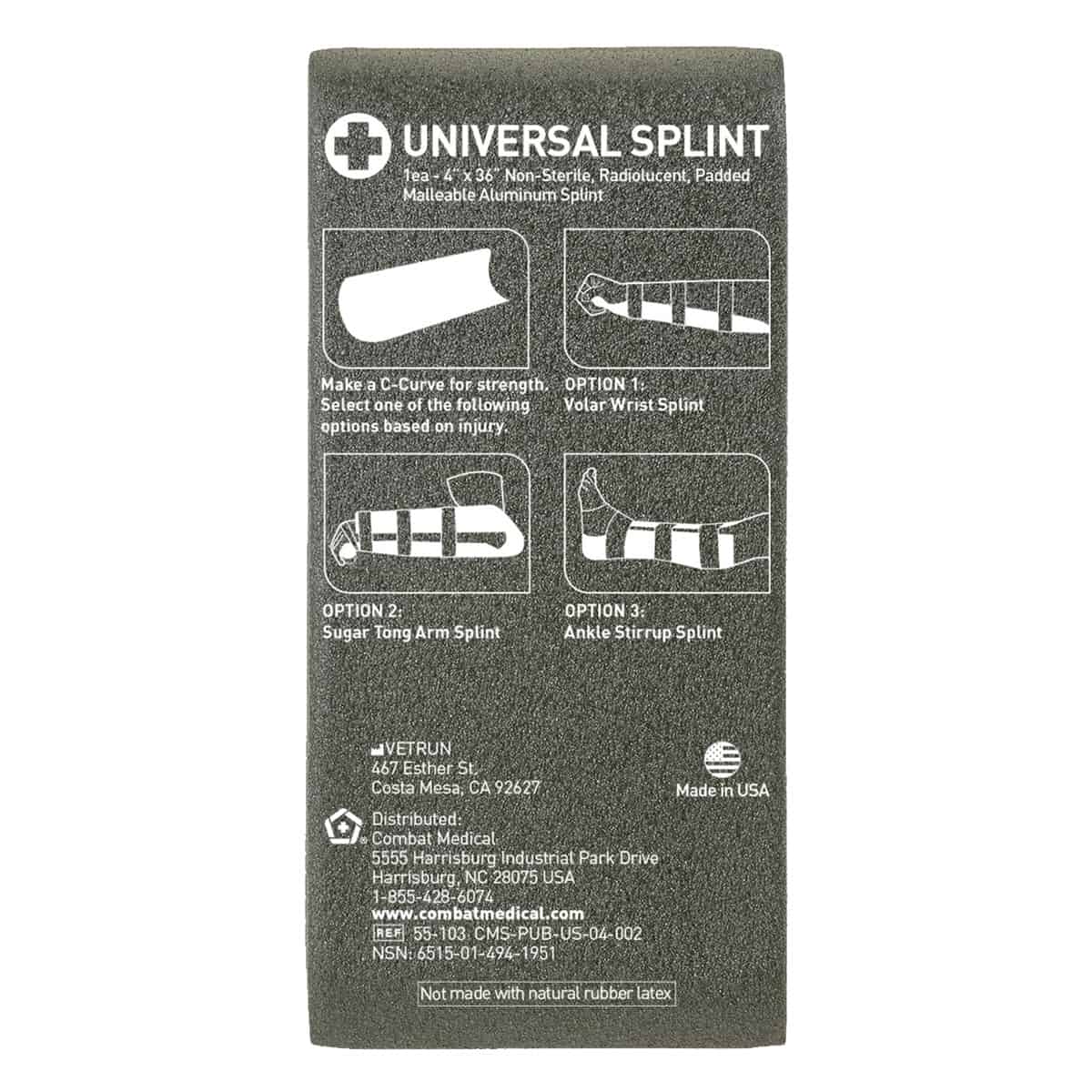 Hygiene Splints Safeguard Medical | Universal Splint